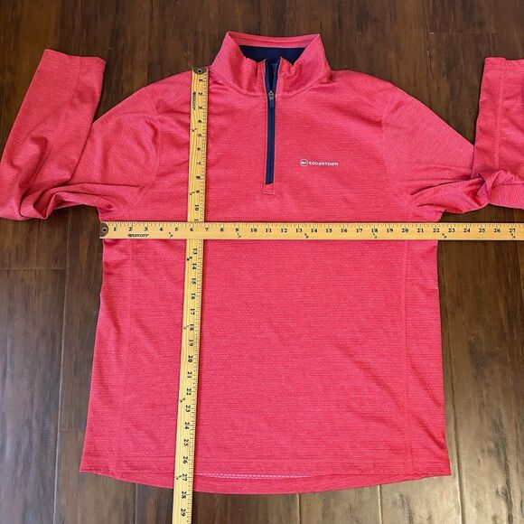 VINEYARD VINES Sankaty Stripe Half Zip Performance Pullover Shirt in Pink - Picture 9 of 9